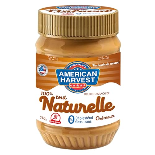 American Harvest All Natural Peanut Butter Creamy 510g | 100% Peanuts | No Added Sugar, No Salt, No Sweeteners | High Protein Plant-Based Spread | Gluten Free & Vegan | 10.82g Protein per 32g Serving
