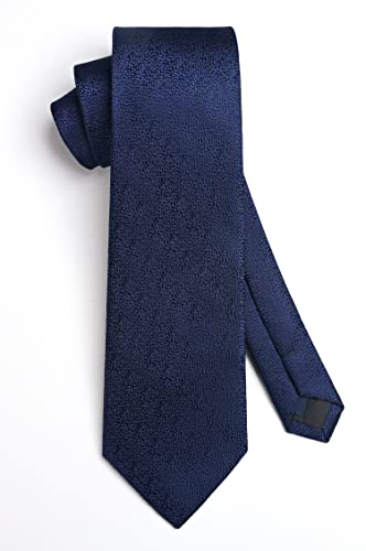 Image of HISDERN Mens Striped Tie and Pocket Square Set Necktie for Men | soft smooth texture, wrinkle-free, neat hand-tied knot, gifting ready, regular 3.4 width, coordinated look, business wedding
