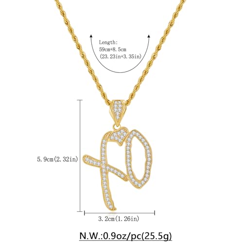 XO Necklace for Men, Gold Necklace Hip Hop Chain with Cubic Zirconia, Iced Out Jewelry, Fashion Statement Necklace, Gifts for Men