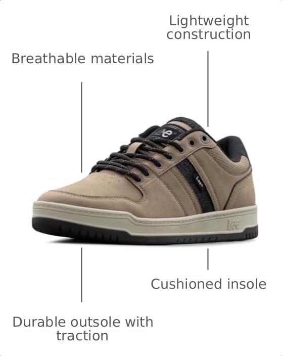Lee | Noah Lo Sneaker for Men | Breathable All Day Comfort with Cushioned Footbed | Everyday Men Footwear, Driftwood, 13 - image 3