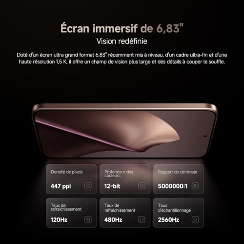 XIAOMI 15T, Smartphone 12 + 256 Go, Écran 6,83" 120 Hz avec Protection oculaire, MediaTek Dimensity 8400-Ultra, Objectif Leica Summilux 50 MP, 5 500mAh, Gris, Chargeur Non Inclus