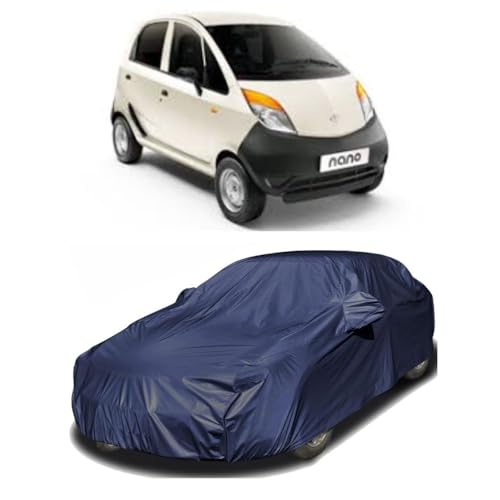 Image of Car Body Cover Compatible with Tata Nano | Water, Dust & UV Protection | Mirror Pockets | Elastic Grip | Triple Stitch Nano Car Cover (Blue)