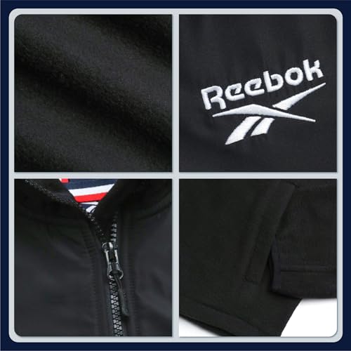 Image of Reebok Girls Fleece Jacket - Weather Resistant Lightweight Polar Fleece Line Zip Up Fleece Jacket for Girls Outerwear Coats