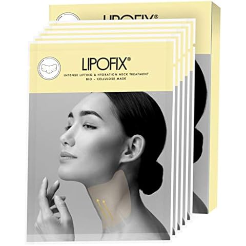LIPOFIX Neck Lifting Hydrating Firming Intense Treatment Bio - Cellulose Mask (5 MASKS) Cover