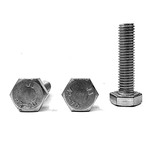Image of M10 Hex Bolt, M10-1.5 x 40mm Hex Head Screw Bolts, 304 Stainless Steel, Fully Threaded, Plain Finish, Hex Tap Bolts 5Pcs(M10x40mm)