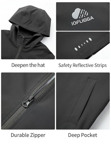 Image of Kids Rain Jacket Lightweight Waterproof Rain Coats Outerwear with Hood for Boys Girls Size 5-15