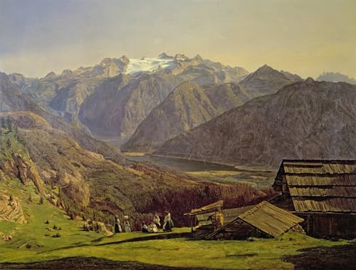 Toile Hallstatter-see Ferdinand Georg Waldmuller impression portrait premium