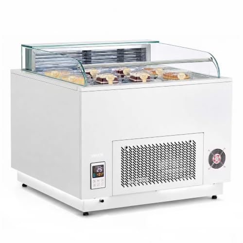 Image of VEVOR Open Air Merchandiser, 3.1 cu. ft. Shelving Commercial Refrigerator, Grab and Go Fan Cooling Display Cooler, with LED Lighting, Night Curtain, Horizontal for Restaurants, Stores, Office