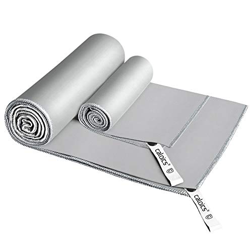 Preisvergleich Produktbild Mikrofaser Handtücher,Caloics® leichtes, schnell trocknendes saugfähiges&Antibakterielles Deodorant Mikrofaser-Badetuch 130 x 80 cm und 60 x 38cm für Reisen,Bad und Sport