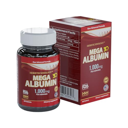 Dr.K&C Mega Albumin Protein Supplement 1000mg 1 Bottle (60 Tablets) Daily Energy & Wellness Support
