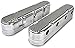 JEGS 501075 Polished Finned Aluminum Valve Covers for GM LS Engine-Hidden Coils