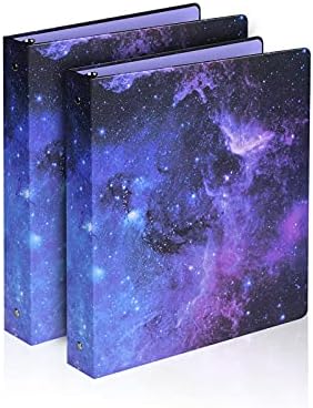 SUIN 1-inch 3 Ring-Binder with Pockets 1'' Round Ring Binders for School Holds US Letter Size 8.5'' x 11'' 200 Sheets for Office/Home/Back to School/Campus, 2 Pack