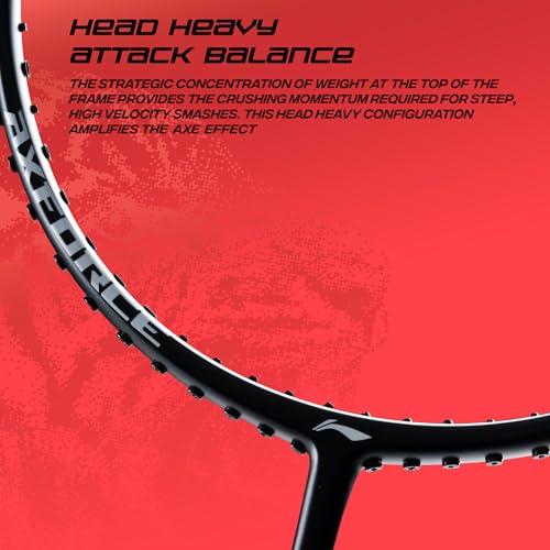 Image of Li-Ning Axforce Tiger Unstrung Badminton Racquet for Professional Players| 32 LBS Max Tension | Head Heavy | 7mm Flexible Shaft | Carbon Fibre Frame