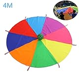 [page_title]-Daxoon Schwungtuch Parachute Fallschirm Spielzeug Kinder Regenbogen Parachute Spielzeug für Outdoor Spielplatz Aktivitäten(Enthält Keine Bälle)