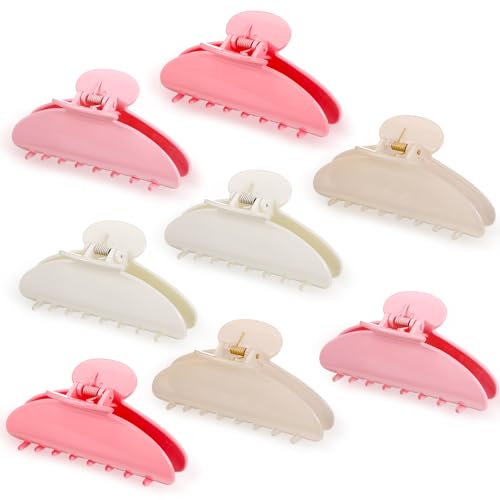 Yuxung 8 Pcs Large Acrylic Hair Claw Clips,Glossy,Jelly Color