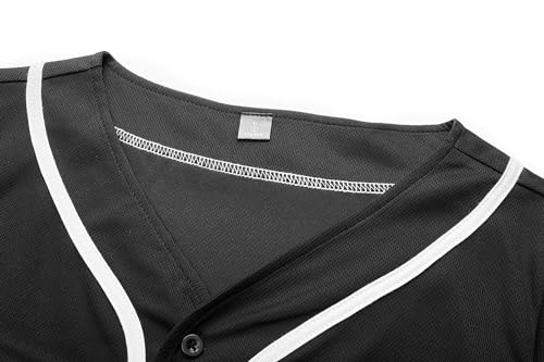 Camisa feminina de beisebol com botões em branco softball, manga curta, hip hop, hipster, ativa, 0,