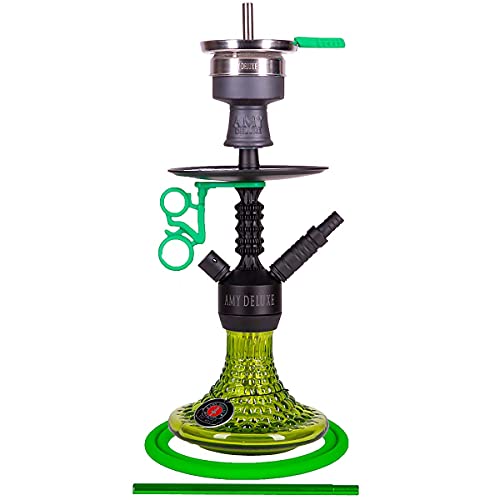 Amy Deluxe Shisha 072.03 Antique Berry Mini - 44 cm, Green RS Black, Wasserpfeife mit Klick, Schliff, Kammernsystem und…