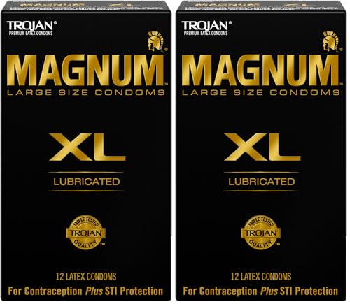 Image of TROJAN Lubricated Magnum Condoms XL Large Size - 12 Count (Pack of 2)