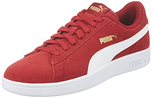 PUMA Smash v2, Zapatillas Unisex Adulto, Rojo (Rhubarb Team Gold-White), 43 EU