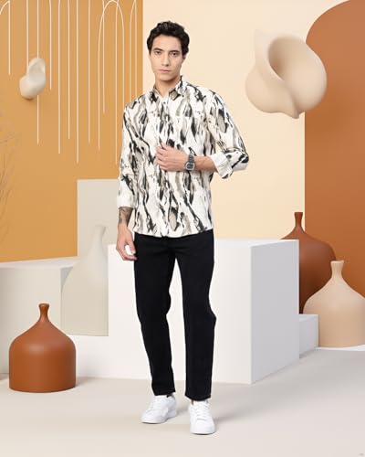 Image of Majestic Man Stylish Abstract Print Casual Shirt - Pure Cotton| Full Sleeve | Trendy & Comfortable