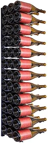 Jagged Ridge Wine Rooms - Premium Wall Mounted 9 Bottle Rack, Stylish