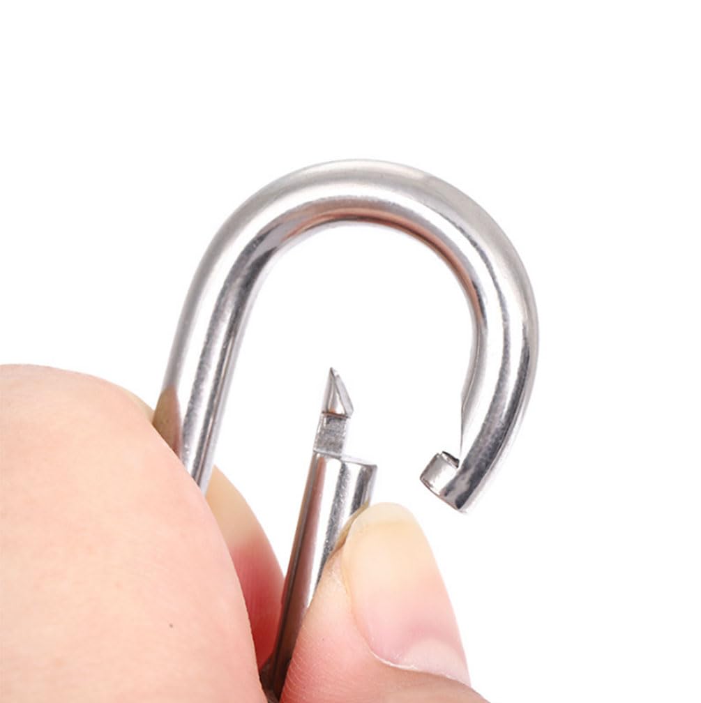 20 pièces Mousquetons en Acier Inoxydable 304, Mousqueton en Acier Inoxydable M5, 50 x 5 mm, pour Porte-clés, Camping, pêche et randonnée