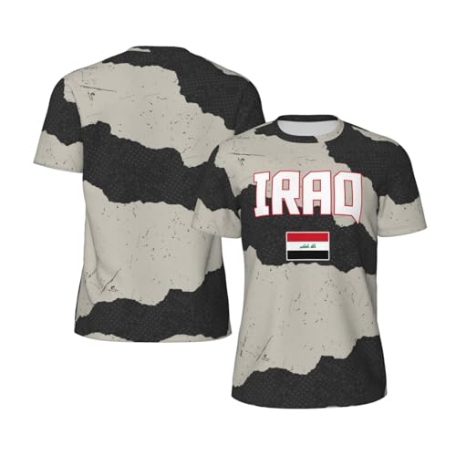 DABOYOZHZH Iraq Flag Cool Iraqans (22) Sports Jersey Mesh T-Shirt 3D Print for Running Cycling Soccer Tennis Fitness Climbing Shirts