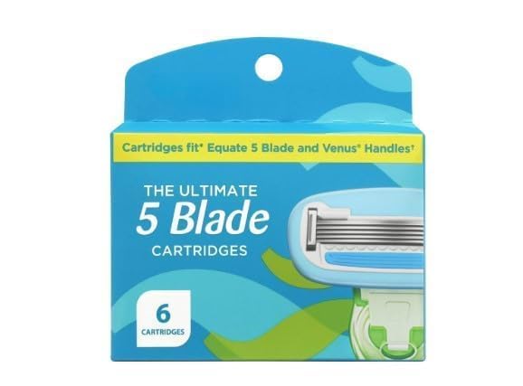 E'quate Women's 5 Blade Refills, Cartridges Fit Equate 5 Blade & Handles 6 Count (pack of 1)