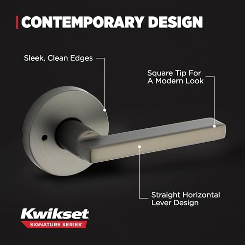 Kwikset Halifax Interior Round Privacy Door Handle with Lock, Door Lever for Bathroom and Bedroom, Gunmetal Reversible Keyless Turn Lock by Kwikset - Image 7
