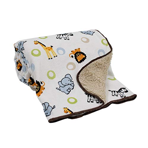 Image of Bedtime Originals Jungle Buddies Velour Sherpa Blanket , Original Version , 30x40 Inch (Pack of 1)