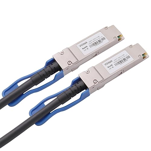 Image of 100GbE QSFP28 DAC Twinax Cable, 3 Meter 100GBASE-CR QSFP28 to QSFP28 Passive Copper Cable, Compatible for Mellanox MCP1600-C003, Blue Pull Tab