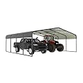 Yardenaler 20x20 FT Carport with Metal Roof, Heavy Duty Metal Carport Canopy, Garage Car Shelter Shade for Outdoor, Car, Truck, Gray