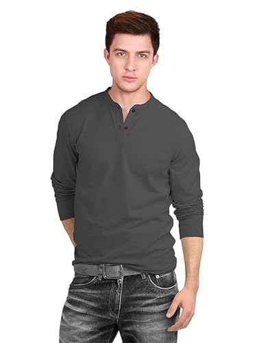 Image of fanideaz Men's Cotton Full Sleeve Henley T Shirts for Men