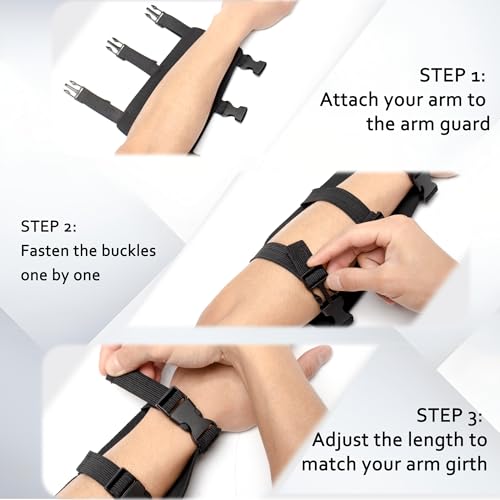 Archery Protective Arm Guard, 3-Strap Buckles Adjustable Forearm Protector, Thickened EVA Pad Bow Hunting Accessory, Archery Necessity - Thumbnail 6