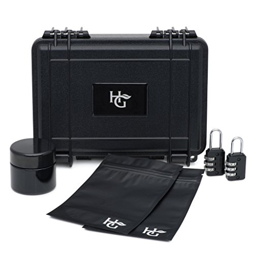 Herb Guard Smell Proof Container with 2 Combination Locks - Discreet Hardshell Case Comes with a Smell Proof Jar and 2 Travel Bags | The Premium Airtight Container for Home and Travel Storage