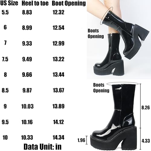 Image of AMINUGAL Platform Ankle Boots for Women Chunky Block Heel