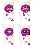 Happy Bees Bundle Cotton Tree Large Cotton Wool Pads 40 per Pack. (4 Pack Square)