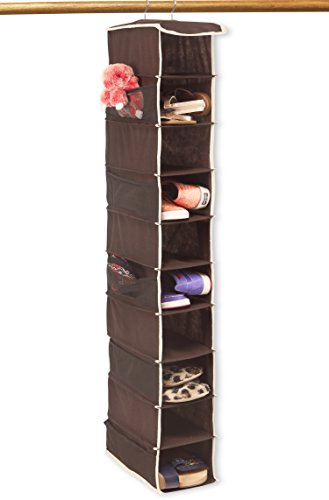 Simple Houseware 10 Shelves Hanging Shoes Organizer Holder for Closet w/ 10 Pockets
