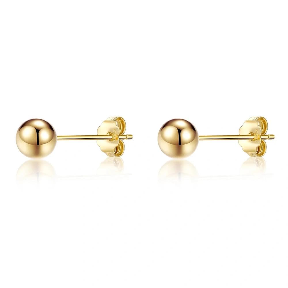 ToHeart 14k Gold Stud Earrings Women Hypoallergenic Gold Flat Back Stud Earrings