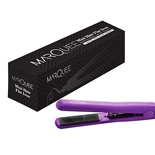 Marquee Professional Purple Travel Size Ceramic Flat Hair Iron -Quick Touch Up-Travel Sized-Salon Quality