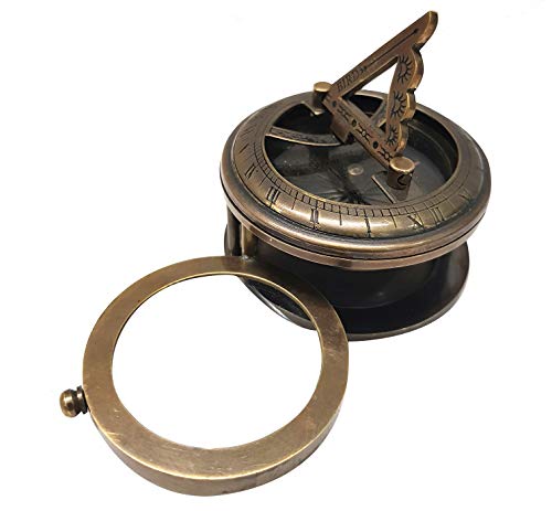 Brújula de bolsillo vintage de latón estilo náutico retro miniatura 1