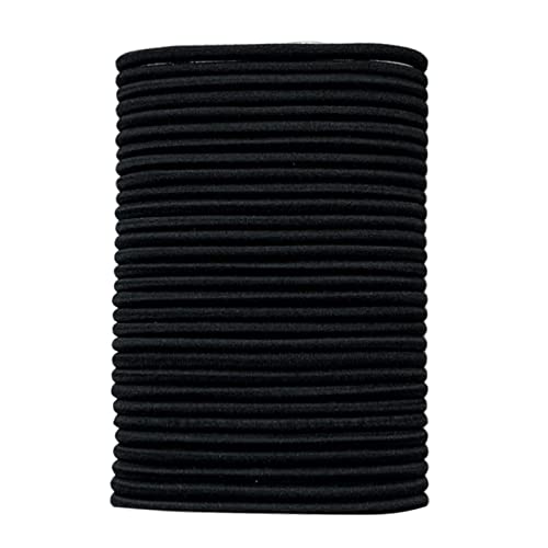4mm Gomas de Pelo, 30 Piezas Pelo Gomas sin Metal Elástico, Bandas el Pelo Elásticas Gomas de Cabello, Coleteros Elásticos para Grueso y Rizado para Mujeres y Niñas, Negro Cover