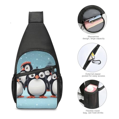 Bolso bandolera casual pingüinos para senderismo viaje miniatura 5