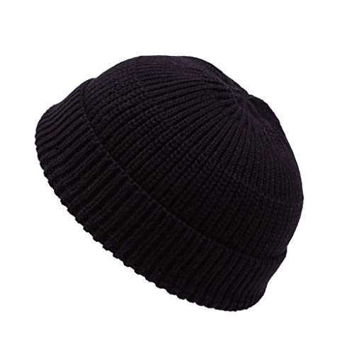 planuuik Unisex Hombres Mujeres Gorro de Punto Retro Brimless Bay Melon Cap Gorros Sombrero Skullcap