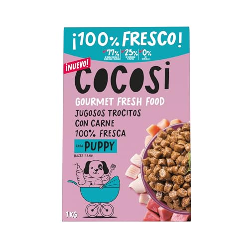Cocosi Gourmet Fresh Food Puppy – Comida Natural Semi-Húmeda para Cachorros con Pescado, Pavo y Cerdo – 1 kg