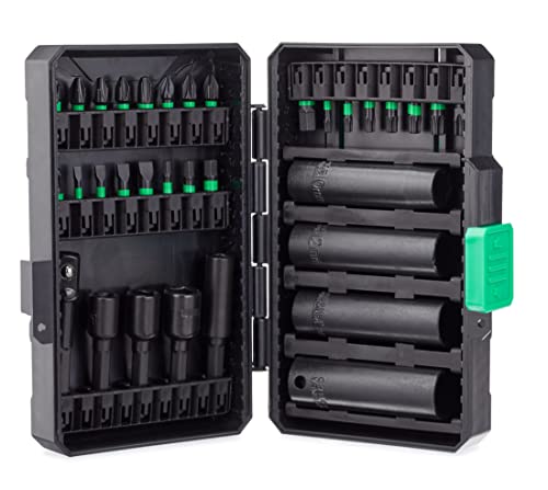 Image of Amazon Basics Impact Driver Bit Set, 33-Piece with S2 Steel, Nut Drivers and Sockets