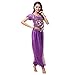 Produktbild Hzjundasi Damen Bauchtanz Kostüm Set - Tanzen Top + Laterne Hosen Professionel Karneval Tänzer Outfit Suit