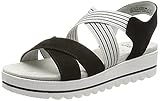 Leder: Veloursleder Jana Softline Damen 8-8-28250-26 001 Sandale, Schwarz, 41 EU Weit