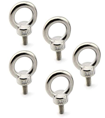 Image of Lifting Ring Eye Bolt M6 /0.24 inch Marine Weight Lift 304 Stainless Steel Male Thread Screws Bolts Rings Eye Bolts Ring Screw 5pcs