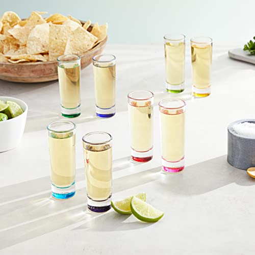 Juvale 24 Pack 2 Oz Colorful Shot Glasses Bulk Set For Tequila, Whiskey, Vodka, Liqueurs, 8 Rainbow Colors #TOP1